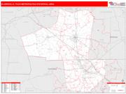 Clarksville <br /> Wall Map <br /> Red Line Style 2025 Map