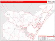 Corpus Christi <br /> Wall Map <br /> Red Line Style 2025 Map
