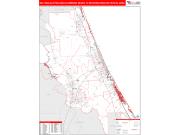 Deltona-Daytona Beach-Ormond Beach <br /> Wall Map <br /> Red Line Style 2025 Map