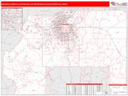 Denver <br /> Wall Map <br /> Red Line Style 2025 Map