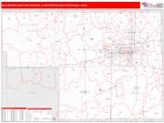 Des Moines-West Des Moines <br /> Wall Map <br /> Red Line Style 2025 Map