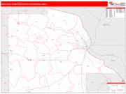 Dubuque <br /> Wall Map <br /> Red Line Style 2025 Map