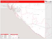 El Paso <br /> Wall Map <br /> Red Line Style 2025 Map