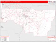 Eugene <br /> Wall Map <br /> Red Line Style 2025 Map