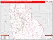 Fayetteville-Springdale-Rogers <br /> Wall Map <br /> Red Line Style 2025 Map