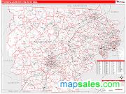 Fitchburg-Leominster <br /> Wall Map <br /> Red Line Style 2025 Map