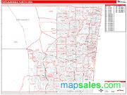 Fort Lauderdale <br /> Wall Map <br /> Red Line Style 2025 Map