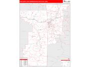 Fort Smith <br /> Wall Map <br /> Red Line Style 2025 Map