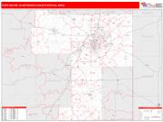 Fort Wayne <br /> Wall Map <br /> Red Line Style 2025 Map