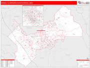 Fresno <br /> Wall Map <br /> Red Line Style 2025 Map