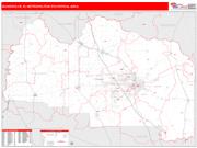 Gainesville <br /> Wall Map <br /> Red Line Style 2025 Map