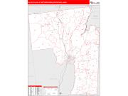 Glens Falls <br /> Wall Map <br /> Red Line Style 2025 Map