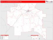 Great Falls <br /> Wall Map <br /> Red Line Style 2025 Map