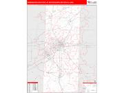 Greensboro-High Point <br /> Wall Map <br /> Red Line Style 2025 Map