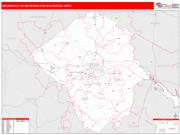 Greenville <br /> Wall Map <br /> Red Line Style 2025 Map