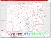 Hamilton-Middletown <br /> Wall Map <br /> Red Line Style 2025 Map