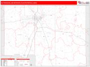 Hattiesburg <br /> Wall Map <br /> Red Line Style 2025 Map