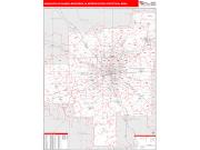 Indianapolis-Carmel-Anderson <br /> Wall Map <br /> Red Line Style 2025 Map