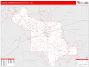 Jackson <br /> Wall Map <br /> Red Line Style 2025 Map
