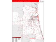 Jacksonville <br /> Wall Map <br /> Red Line Style 2025 Map