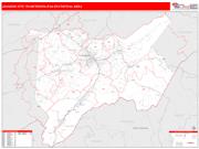 Johnson City <br /> Wall Map <br /> Red Line Style 2025 Map
