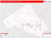 Killeen-Temple <br /> Wall Map <br /> Red Line Style 2025 Map