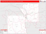 La Crosse-Onalaska <br /> Wall Map <br /> Red Line Style 2025 Map