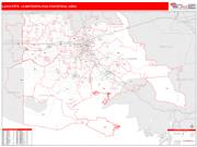 Lafayette <br /> Wall Map <br /> Red Line Style 2025 Map