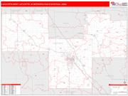 Lafayette-West Lafayette <br /> Wall Map <br /> Red Line Style 2025 Map