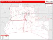 Lake Charles <br /> Wall Map <br /> Red Line Style 2025 Map