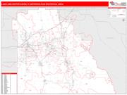 Lakeland-Winter Haven <br /> Wall Map <br /> Red Line Style 2025 Map