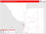 Laredo <br /> Wall Map <br /> Red Line Style 2025 Map
