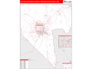 Las Vegas-Henderson-Paradise <br /> Wall Map <br /> Red Line Style 2025 Map