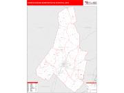 Lewiston-Auburn <br /> Wall Map <br /> Red Line Style 2025 Map
