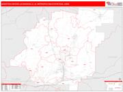 Anniston-Oxford-Jacksonville <br /> Wall Map <br /> Red Line Style 2025 Map