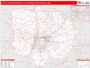 Louisville-Jefferson County <br /> Wall Map <br /> Red Line Style 2025 Map