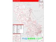 Lowell <br /> Wall Map <br /> Red Line Style 2025 Map