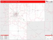 Lubbock <br /> Wall Map <br /> Red Line Style 2025 Map