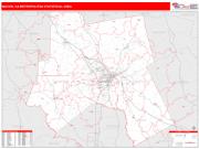 Macon <br /> Wall Map <br /> Red Line Style 2025 Map