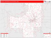 Madison <br /> Wall Map <br /> Red Line Style 2025 Map