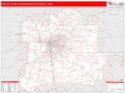 Memphis <br /> Wall Map <br /> Red Line Style 2025 Map