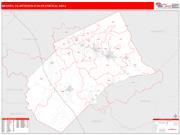 Merced <br /> Wall Map <br /> Red Line Style 2025 Map