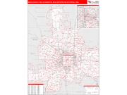 Minneapolis-St. Paul-Bloomington <br /> Wall Map <br /> Red Line Style 2025 Map