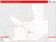 Missoula <br /> Wall Map <br /> Red Line Style 2025 Map
