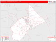 Modesto <br /> Wall Map <br /> Red Line Style 2025 Map
