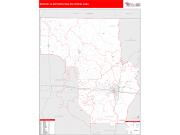 Monroe <br /> Wall Map <br /> Red Line Style 2025 Map