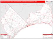Myrtle Beach-Conway-North Myrtle Beach <br /> Wall Map <br /> Red Line Style 2025 Map