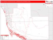 Naples-Immokalee-Marco Island <br /> Wall Map <br /> Red Line Style 2025 Map