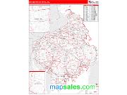 New Bedford <br /> Wall Map <br /> Red Line Style 2025 Map