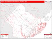 Atlantic City-Hammonton <br /> Wall Map <br /> Red Line Style 2025 Map